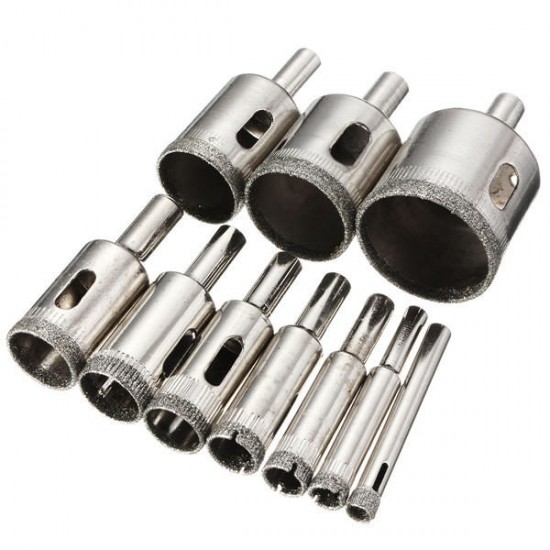 Baban 10pcs 6-32mm Diamond Hole Saw Drill Bit for Glass Ceramic Marble