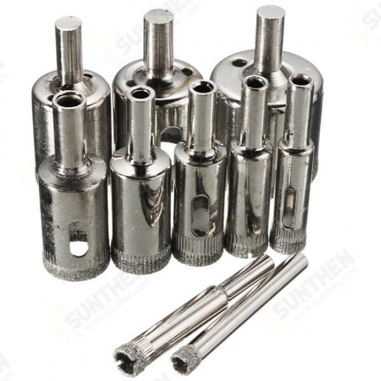 Baban 10pcs 6-32mm Diamond Hole Saw Drill Bit for Glass Ceramic Marble Baban 10pcs 6-32mm Diamond Hole Saw Drill Bit for Glass Ceramic Marble