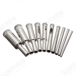 DB-HS3 10pcs Diamond Hole Saw Drill Bit Set 3mm-13mm Tile Ceramic Glass Porcelain Marble Hole Saw