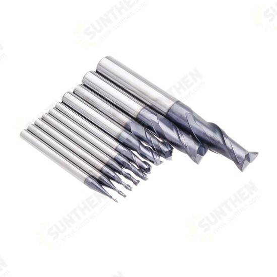 1-10mm HRC55 TiAlN 2 Flutes End Mill Cutter Tungsten Carbide Milling Cutter CNC Tool