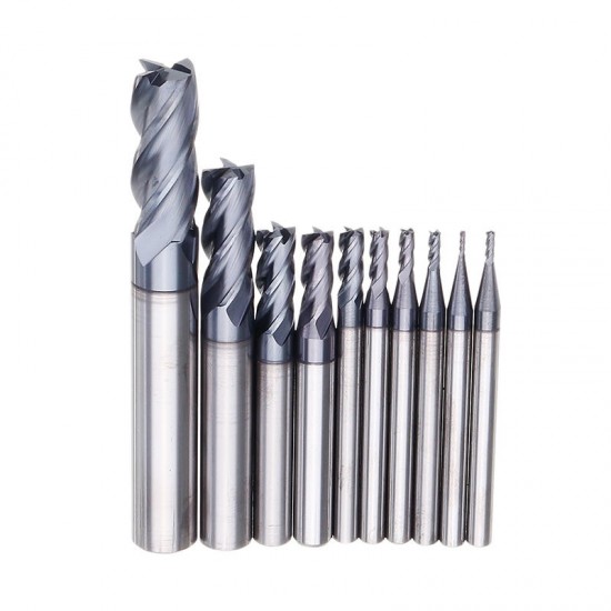 1-10mm HRC55 TiAlN 4 Flutes End Mill Cutter Tungsten Carbide Milling Cutter CNC Tool