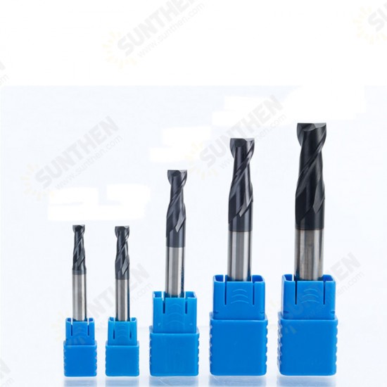 1-20mm 2 Flute End Mill HRC50 Tungsten Steel TiAIN Coat Milling Cutter For CNC Machine