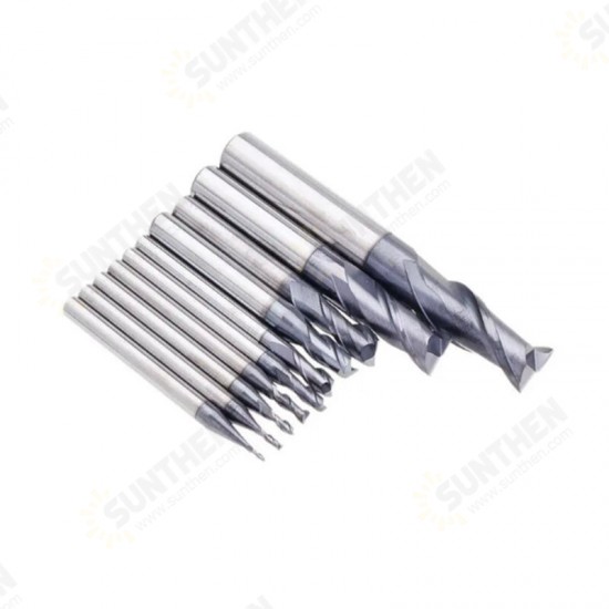 1-20mm 2 Flute End Mill HRC50 Tungsten Steel TiAIN Coat Milling Cutter For CNC Machine