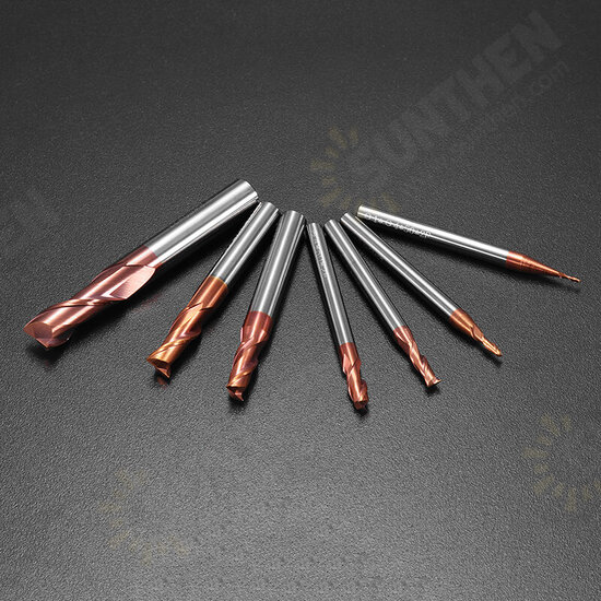 1-8mm 2 Flutes Tungsten Carbide End Mill Cutter HRC55 AlTiN Coating CNC End Mill Tool