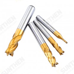 10PCS 2-10mm Titanium Coated HSS 4 Flute End Mill Cutter CNC Drill Bit Milling Cutter Set