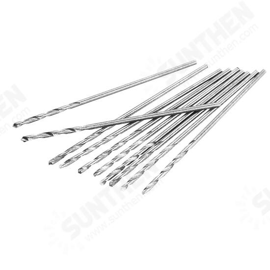 10Pcs 0.4-2.0mm Drill Bit HSS High Speed Steel Straight Shank Twist Drill Bit For Hand Twist Drill