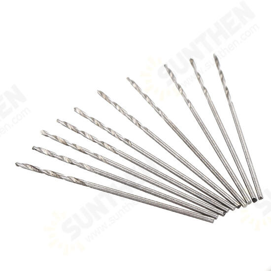 10Pcs 0.4-2.0mm Drill Bit HSS High Speed Steel Straight Shank Twist Drill Bit For Hand Twist Drill