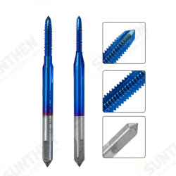 10Pcs Blue Nano Thread Tap M1-M3.5 HSS Metric Plug Tap Screw Tap Drill Machine Tap