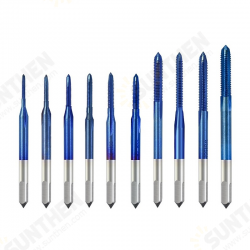10Pcs Blue Nano Thread Tap M1-M3.5 HSS Metric Plug Tap Screw Tap Drill Machine Tap