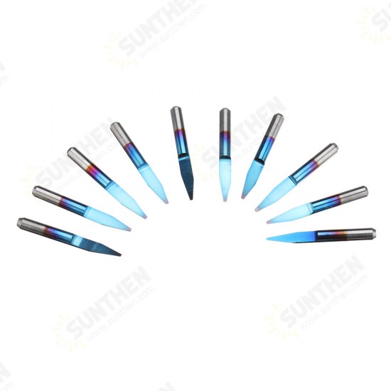10pcs 0.1-0.7mm 20 Degree Engraving Bit Blue Nano Coated Carbide Flat Bottom PCB Engraving Bit CNC Router Tool 10pcs 0.1-0.7mm 20 Degree Engraving Bit Blue Nano Coated Carbide Flat Bottom PCB Engraving Bit CNC Router Tool