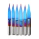 10pcs 0.1-0.7mm 20 Degree Engraving Bit Blue Nano Coated Carbide Flat Bottom PCB Engraving Bit CNC Router Tool