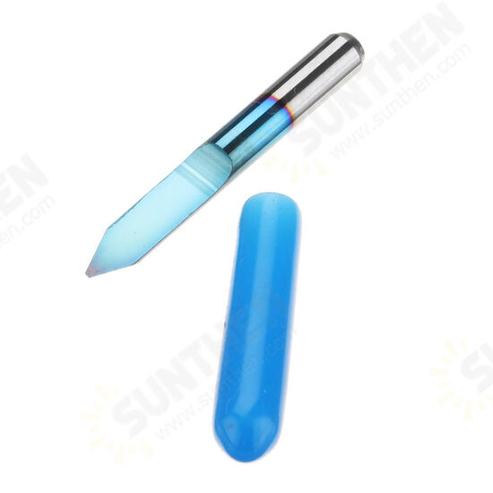 10pcs 0.1/0.2/0.3/0.4/0.5mm 45 Degree Flat Bottom PCB Engraving Bit Blue NANO Coated Carbide CNC Router Tool