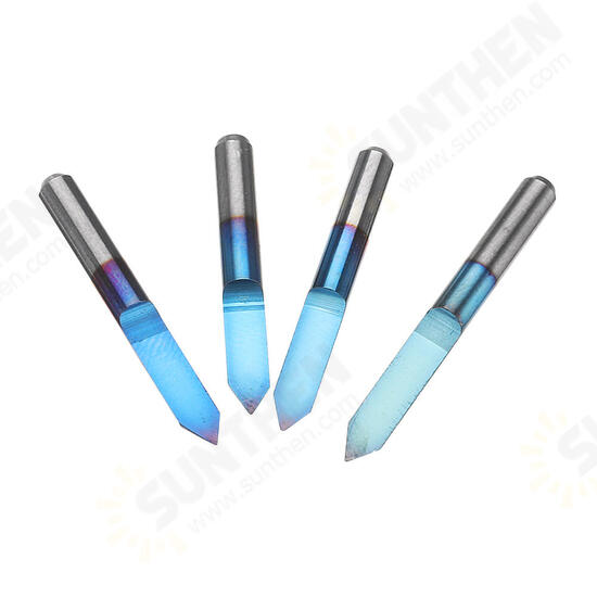 10pcs 0.1/0.2/0.3/0.4mm 60 Degree Engraving Bit Flat Bottom PCB Engraving Bit Blue NANO Coated Carbide CNC Router Tool