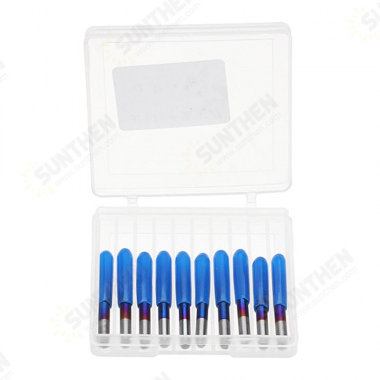 10pcs 0.1/0.2/0.3mm 25 Degree Engraving Bit Blue NANO Coated Carbide Flat Bottom PCB Engraving Bit CNC Router Tool 10pcs 0.1/0.2/0.3mm 25 Degree Engraving Bit Blue NANO Coated Carbide Flat Bottom PCB Engraving Bit CNC Router Tool