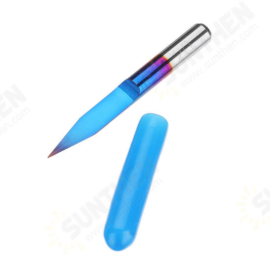 10pcs 0.1/0.2/0.3mm 25 Degree Engraving Bit Blue NANO Coated Carbide Flat Bottom PCB Engraving Bit CNC Router Tool