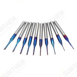 10pcs 0.6-1.5mm Blue NACO Coated PCB Bits Carbide Engraving Milling Cutter For CNC Tool Rotary Burrs 10pcs 0.6-1.5mm Blue NACO Coated PCB Bits Carbide Engraving Milling Cutter For CNC Tool Rotary Burrs