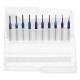 10pcs 0.6-1.5mm Blue NACO Coated PCB Bits Carbide Engraving Milling Cutter For CNC Tool Rotary Burrs