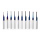 10pcs 0.6-1.5mm Blue NACO Coated PCB Bits Carbide Engraving Milling Cutter For CNC Tool Rotary Burrs