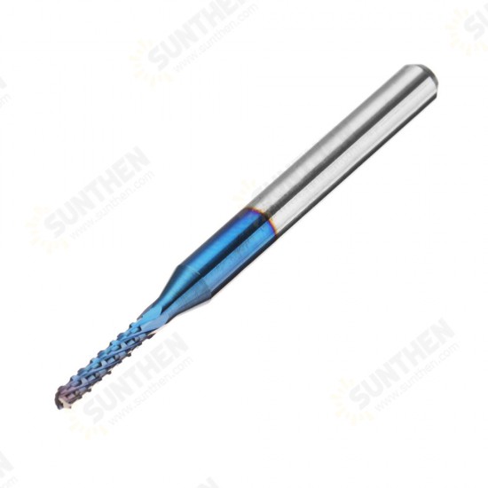 10pcs 0.6-1.5mm Blue NACO Coated PCB Bits Carbide Engraving Milling Cutter For CNC Tool Rotary Burrs