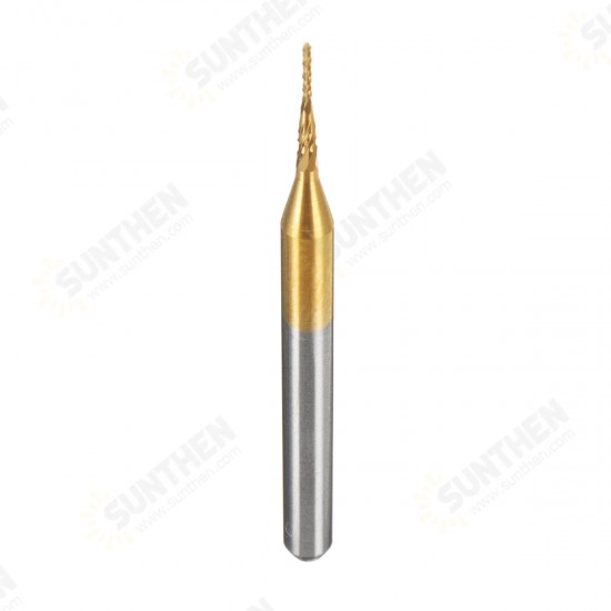 10pcs 0.7mm Carbide End Mill Cutter Titanium Coated Engraving Milling Cutter