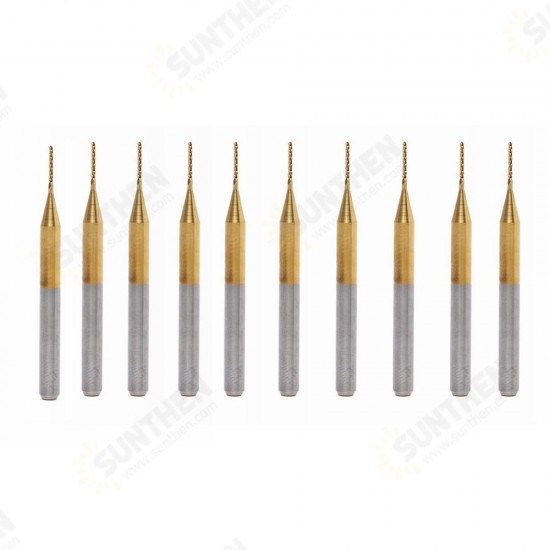 10pcs 0.7mm Carbide End Mill Cutter Titanium Coated Engraving Milling Cutter