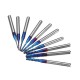 10pcs 0.8-3.175mm Blue NACO Coated PCB Bits Carbide Engraving Milling Cutter For CNC Tool Rotary Burrs