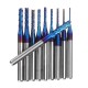10pcs 0.8-3.175mm Blue NACO Coated PCB Bits Carbide Engraving Milling Cutter For CNC Tool Rotary Burrs