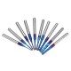 10pcs 0.8-3.175mm Blue NACO Coated PCB Bits Carbide Engraving Milling Cutter For CNC Tool Rotary Burrs