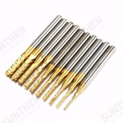 10pcs 0.8-3mm Titanium Coated End Mill Cutter Milling Cutter