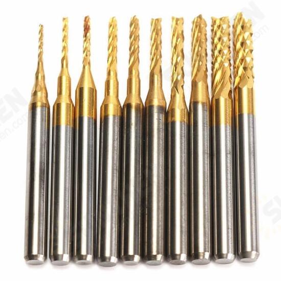 10pcs 0.8-3mm Titanium Coated End Mill Cutter Milling Cutter 10pcs 0.8-3mm Titanium Coated End Mill Cutter Milling Cutter