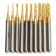 10pcs 0.8-3mm Titanium Coated End Mill Cutter Milling Cutter