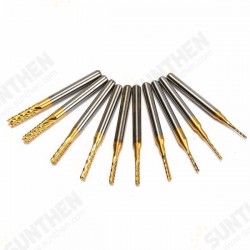 10pcs 0.8-3mm Titanium Coated End Mill Cutter Milling Cutter
