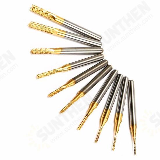 10pcs 0.8-3mm Titanium Coated End Mill Cutter Milling Cutter 10pcs 0.8-3mm Titanium Coated End Mill Cutter Milling Cutter