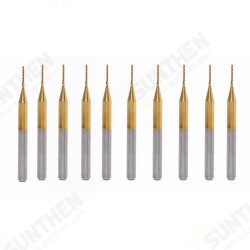 10pcs 0.8mm Titanium Coated Engraving Milling Cutter Carbide End Mill Rotary Burr