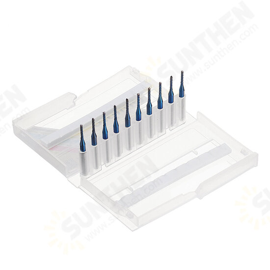 10pcs 1.1-1.5mm Blue NACO Coated PCB Bits Carbide Engraving Milling Cutter For CNC Tool Rotary Burrs 10pcs 1.1-1.5mm Blue NACO Coated PCB Bits Carbide Engraving Milling Cutter For CNC Tool Rotary Burrs