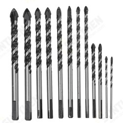 10pcs 1/8 1/4 5/16 3/8 1/2 Masonry Drill Bits Twist Drill Set for Tile Brick Cement Concrete