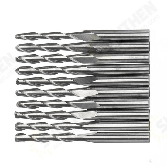 10pcs 1/8 Inch Shank Spiral Ball Nose End Mill 22mm Cutting Length CNC Milling Cutter