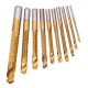 10pcs 3-13mm HSS Titanium Coated Twist Drill Bit Set Wood Metal Cutting Groove Drill Bit