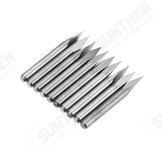 10pcs 3.175mm Shank 30 Degree 0.1/0.2/0.3mm Tip Engraving Bit CNC Tool