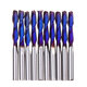 10pcs 3.175mm Shank Nano Blue Coat Flat Nose End Mill CNC Router Bits 1/8 Inch Shank Spiral Upcut 2 Flute Milling Cutter