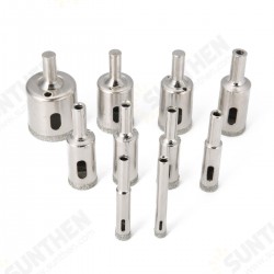 10pcs Diamond Drill Bit Set 6mm to 30mm Diamond Tools Hole Saw Cutter for Glass