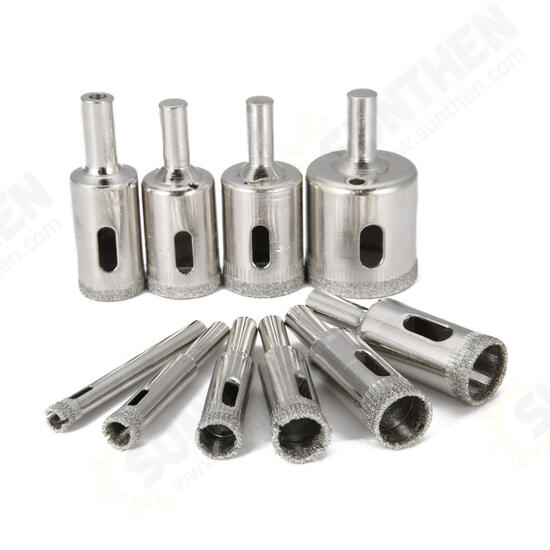 10pcs Diamond Drill Bit Set 6mm to 30mm Diamond Tools Hole Saw Cutter for Glass 10pcs Diamond Drill Bit Set 6mm to 30mm Diamond Tools Hole Saw Cutter for Glass