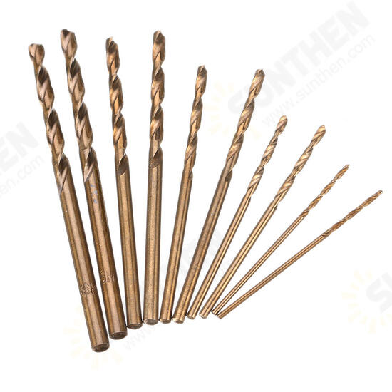 10pcs HSS M35 Cobalt Twist Drill Bit Set 1/1.5/2/2.5/3mm High Speed Steel Drill Bits