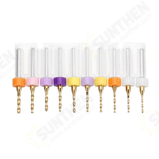 10pcs Titanium Coated Tungsten Carbide Micro PCB Drill Bits Set for PCB Circuit Board 10pcs Titanium Coated Tungsten Carbide Micro PCB Drill Bits Set for PCB Circuit Board