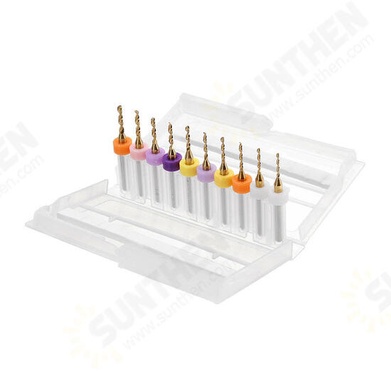10pcs Titanium Coated Tungsten Carbide Micro PCB Drill Bits Set for PCB Circuit Board 10pcs Titanium Coated Tungsten Carbide Micro PCB Drill Bits Set for PCB Circuit Board