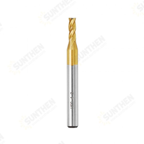 10pcs Titanium Coating 1.5-6.0mm HSS 4 Flute End Mill Cutter 6mm Shank CNC Drill Bits