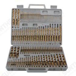 115pcs Titanium Plating Twist Drill Bit Set 1/16-1/2 Inch Round Shank Twist Drill For Quick Wood Metal Drilling