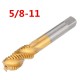 1/2-3/4 Imperial Spiral Flute Hand Tap HSS Titanium Coated Machine Screw Plug Tap Drill