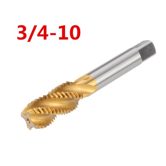 1/2-3/4 Imperial Spiral Flute Hand Tap HSS Titanium Coated Machine Screw Plug Tap Drill