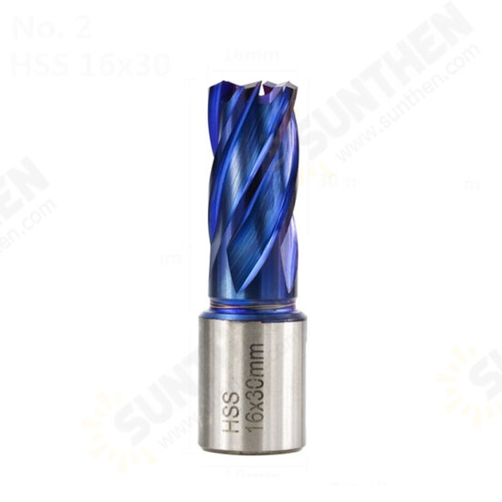 12-42mm Cutting Diameter HSS Hole Opener Core Drill Weldon Shank Nano Blue Coated Annular Cutter Hollow Drill Bit Metal Drilling Bit